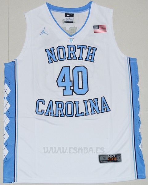 Camiseta NCAA North Carolina Tar Heels Harrison Barnes #40 Blanco